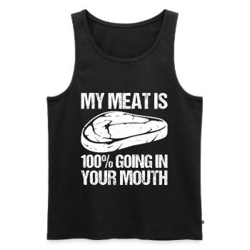 Grilling Meat Cooking BBQ Grill Cook Bake - Men's Premium Organic Tank Top - black - Front - Michal (187cm)