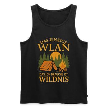 Das Einzige WLAN Ist Wildnis Camping Natur - Männer Premium Bio Tank Top - Schwarz - Vorne - Michal (187cm)