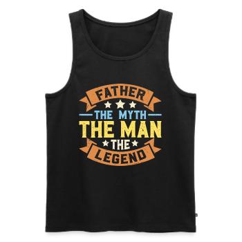 Papa Vater Vatertag - Männer Premium Bio Tank Top - Schwarz - Vorne - Michal (187cm)