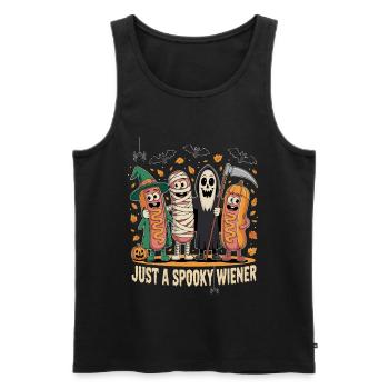 Spooky Hot Dog Halloween Design Saucisses viennoises - Débardeur bio Premium Homme - noir - Devant - AI Model Male 178 light (178cm)