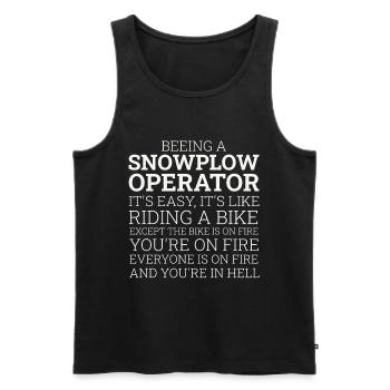 Snowplow Operator Riding A Bike Snow Plow Driver - Men's Premium Organic Tank Top - black - Front - AI Model Male 178 light (178cm)