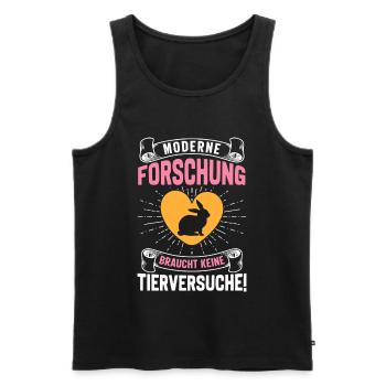 Animal welfare MODERN RESEARCH DOES NOT NEED - Men's Premium Organic Tank Top - black - Front - Michal (187cm)