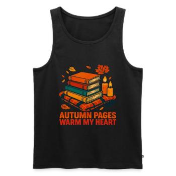 Herbst Lesen Bücher Buchliebhaber Leseratte - Männer Premium Bio Tank Top - Schwarz - Vorne - AI Model Male 178 light (178cm)