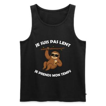 Ich bin nicht langsam, ich lasse mir Zeit - Lazy - Männer Premium Bio Tank Top - Schwarz - Vorne - AI Model Male 178 light (178cm)