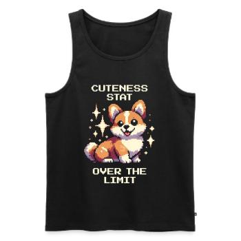 Valeur de gentillesse : au-delà de la limite | Humour Corgi - Débardeur bio Premium Homme - noir - Devant - AI Model Male 178 light (178cm)
