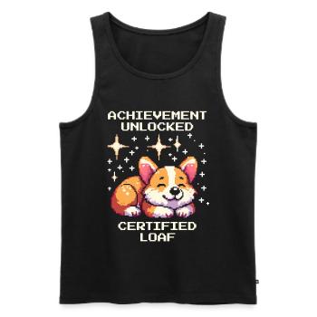 Erfolg freigeschaltet: Hunde-Brot | Corgi Humor - Männer Premium Bio Tank Top - Schwarz - Vorne - Michal (187cm)