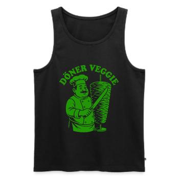 Döner Veggie - Fast Food - vegan kebab - Men's Premium Organic Tank Top - black - Front - AI Model Male 178 light (178cm)