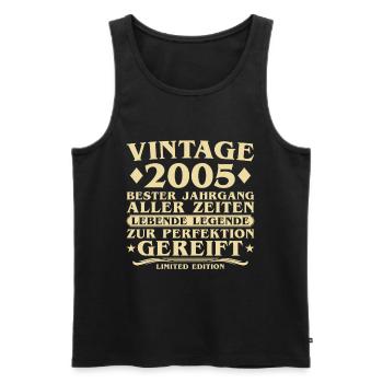 Vintage 2005 Vintage Born 20 Years - Men's Premium Organic Tank Top - black - Front - AI Model Male 178 light (178cm)