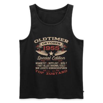70. Geburtstag Geschenk Oldtimer Oktober 1955 - Männer Premium Bio Tank Top - Schwarz - Vorne - Michal (187cm)
