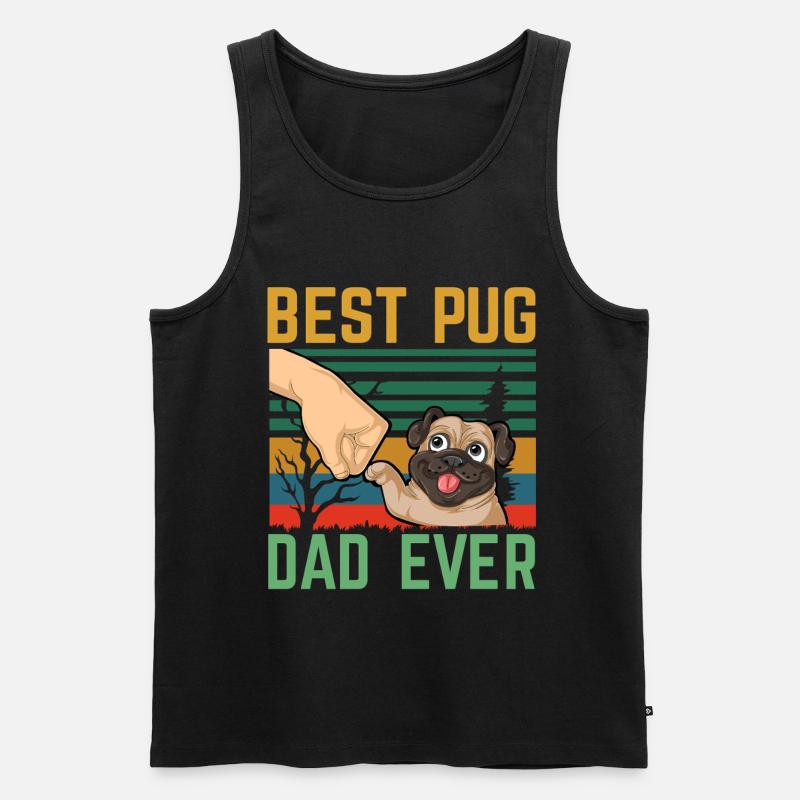 Bester Mops-Papa aller Zeiten - Männer Premium Bio Tank Top - Schwarz