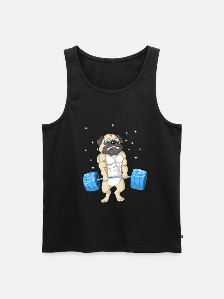 Pug weightlifting Gym - Men's Premium Organic Tank Top - black