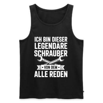 I'm this legendary mechanic - Men's Premium Organic Tank Top - black - Front - AI Model Male 178 light (178cm)