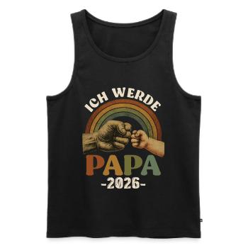 Bald Papa ICH WERDEN PAPA 2026 Lustiges - Männer Premium Bio Tank Top - Schwarz - Vorne - AI Model Male 178 light (178cm)