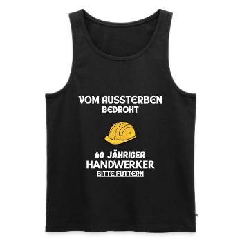 Funny Craftsman T-Shirt for 60th Birthday - Men's Premium Organic Tank Top - black - Front - AI Model Male 178 light (178cm)