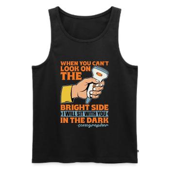 Sonographer When You Can't Look Ultrasound Tech - Männer Premium Bio Tank Top - Schwarz - Vorne - AI Model Male 178 light (178cm)