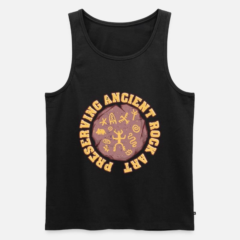 Petroglyphe Petroglyphen Piktogramme - Männer Premium Bio Tank Top - Schwarz