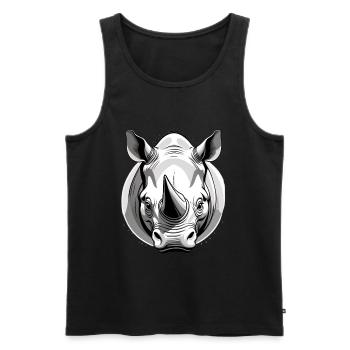Stylish Rhino Illustration - Men's Premium Organic Tank Top - black - Front - Michal (187cm)