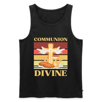 COMMUNION  DIVINE  - PREMIERE COMMUNION - Débardeur bio Premium Homme - noir - Devant - AI Model Male 178 light (178cm)