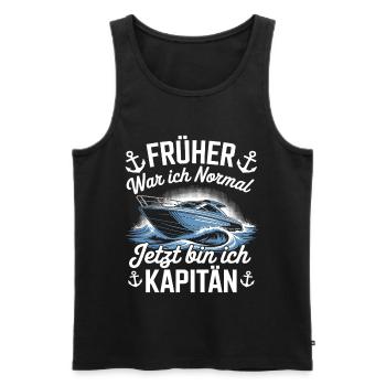 Captain - skipper - Men's Premium Organic Tank Top - black - Front - AI Model Male 178 light (178cm)