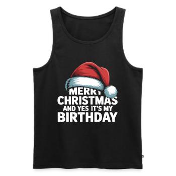 Chemise de Noël et d’anniversaire - Débardeur bio Premium Homme - noir - Devant - Michal (187cm)