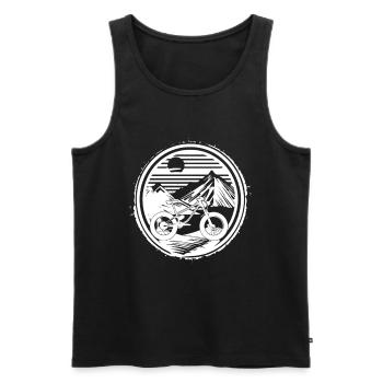 Mountainbike - Männer Premium Bio Tank Top - Schwarz - Vorne - AI Model Male 178 light (178cm)