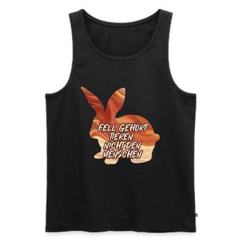 Animal welfare FUR BELONGS TO THE ANIMALS Fun - Men's Premium Organic Tank Top - black - Front - Michal (187cm)