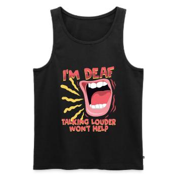 Deaf Deaf Hearing Impairment - Men's Premium Organic Tank Top - black - Front - AI Model Male 178 light (178cm)