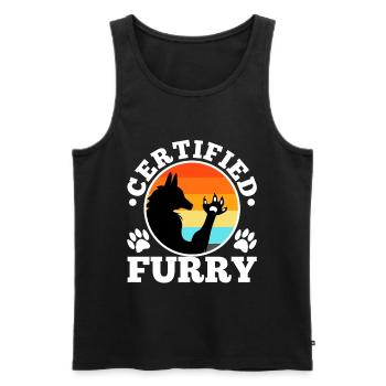 Certified furry - Männer Premium Bio Tank Top - Schwarz - Vorne - AI Model Male 178 light (178cm)