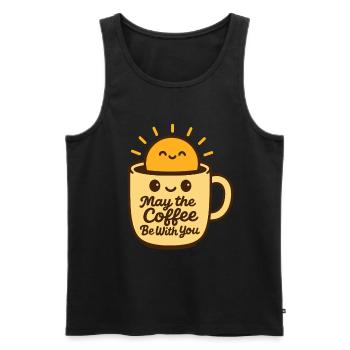 Que le café soit avec vous Amateurs de café drôles - Débardeur bio Premium Homme - noir - Devant - AI Model Male 178 light (178cm)