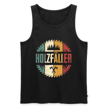 lumberjack - Men's Premium Organic Tank Top - black - Front - Michal (187cm)