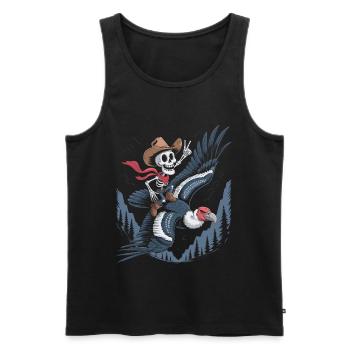 Skelett reitet Geier - Männer Premium Bio Tank Top - Schwarz - Vorne - AI Model Male 178 light (178cm)