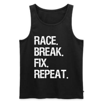 Race It Break It Fix It Repeat Shirt Fun Biker - Débardeur bio Premium Homme - noir - Devant - Michal (187cm)