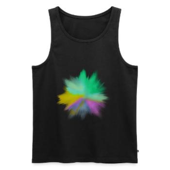 Aquarellfarben Explosion - Männer Premium Bio Tank Top - Schwarz - Vorne - AI Model Male 178 light (178cm)