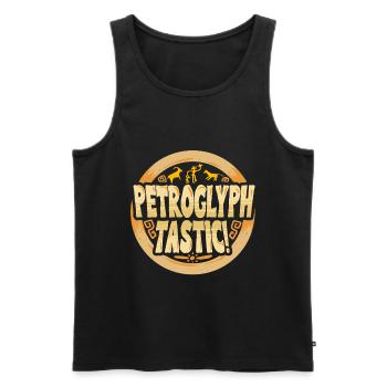 Petroglyph Tastic Petroglyphs Pictograms - Men's Premium Organic Tank Top - black - Front - AI Model Male 178 light (178cm)