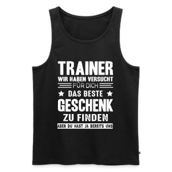 Trainer Geschenk Coach Mannschaft Team - Männer Premium Bio Tank Top - Schwarz - Vorne - Michal (187cm)