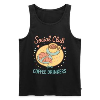 Club social pour les buveurs de café Design - Débardeur bio Premium Homme - noir - Devant - Michal (187cm)
