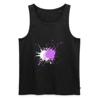 Aquarellartige Farbspritzer - Männer Premium Bio Tank Top - Schwarz - Vorne - Michal (187cm)