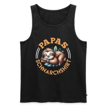 Werdender Vater PAPAS SCHNARCH SHIRT Lustiges - Männer Premium Bio Tank Top - Schwarz - Vorne - Michal (187cm)