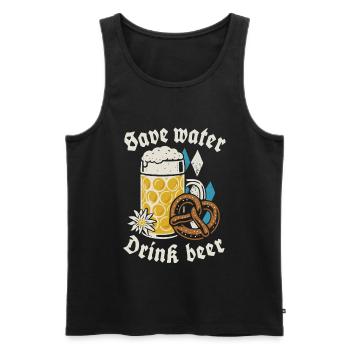 Économiser l’eau boire de la bière - Biertrinker - Spruch - Débardeur bio Premium Homme - noir - Devant - Michal (187cm)