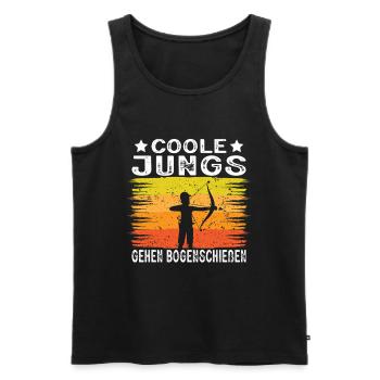 Bogenschießen Geschenk Bogenschütze Jungs - Männer Premium Bio Tank Top - Schwarz - Vorne - Michal (187cm)