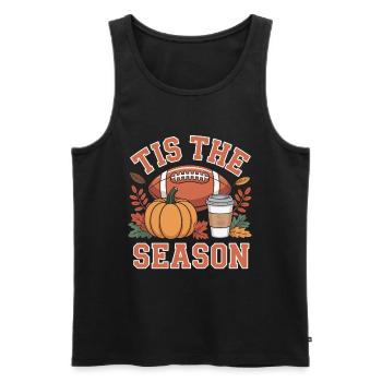 Tis The Season Football Fall Design - Men's Premium Organic Tank Top - black - Front - Michal (187cm)