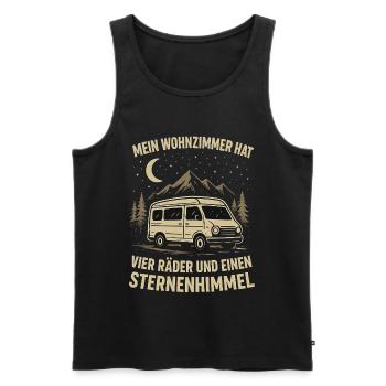 Natur Outdoor Wohnmobil Sternenhimmel Abenteuer - Männer Premium Bio Tank Top - Schwarz - Vorne - AI Model Male 178 light (178cm)