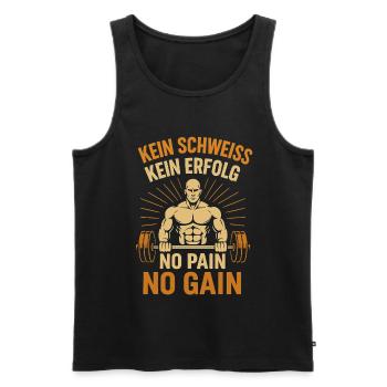Kein Schweiß Kein Erfolg Fitness Motivation Gym - Männer Premium Bio Tank Top - Schwarz - Vorne - AI Model Male 178 light (178cm)