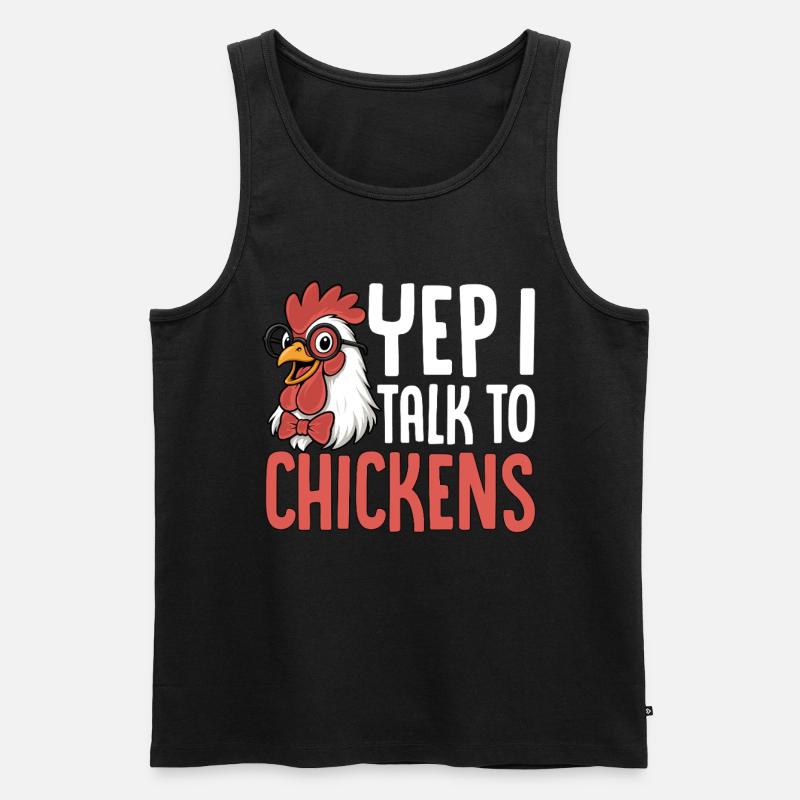 Ich rede mit Hühnern Spruch - Männer Premium Bio Tank Top - Schwarz