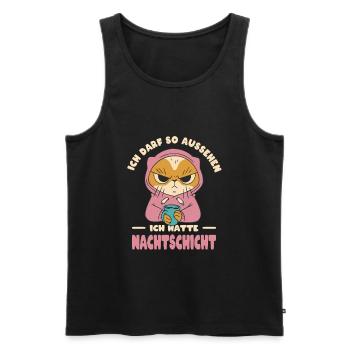Nachtschicht Geschenk Katzen Schichtarbeit Frauen - Männer Premium Bio Tank Top - Schwarz - Vorne - Michal (187cm)