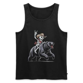 Skeleton Rodeo on Bear - Men's Premium Organic Tank Top - black - Front - Michal (187cm)