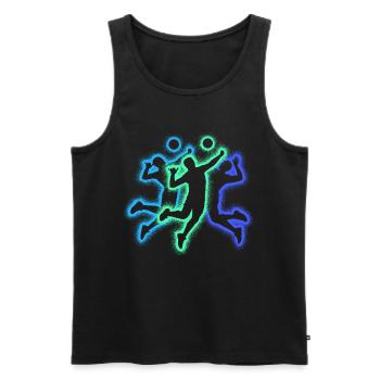 Joueurs de volley-ball Silhouettes Joueurs de volley-ball Garçons - Débardeur bio Premium Homme - noir - Devant - Michal (187cm)