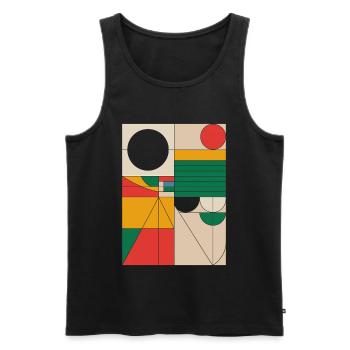 Bauhaus Abstrakte Geometrische Formen Kunstwerk - Männer Premium Bio Tank Top - Schwarz - Vorne - Michal (187cm)