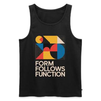 Bauhaus Form Follows Function Geometric Art - Men's Premium Organic Tank Top - black - Front - AI Model Male 178 light (178cm)