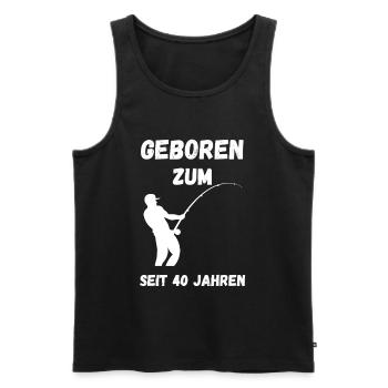 Born To Fish For 40 Years - Angler T-Shirt - Men's Premium Organic Tank Top - black - Front - AI Model Male 178 light (178cm)